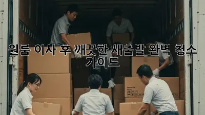 원룸 이사 후, 깨끗한 새출발! 완벽 청소 가이드