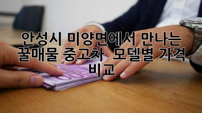 안성시 미양면에서 만나는 꿀매물 중고차 ✨ 모델별 가격 비교!