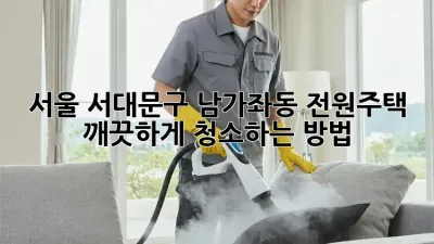 서울 서대문구 남가좌동 전원주택, 깨끗하게 청소하는 방법!